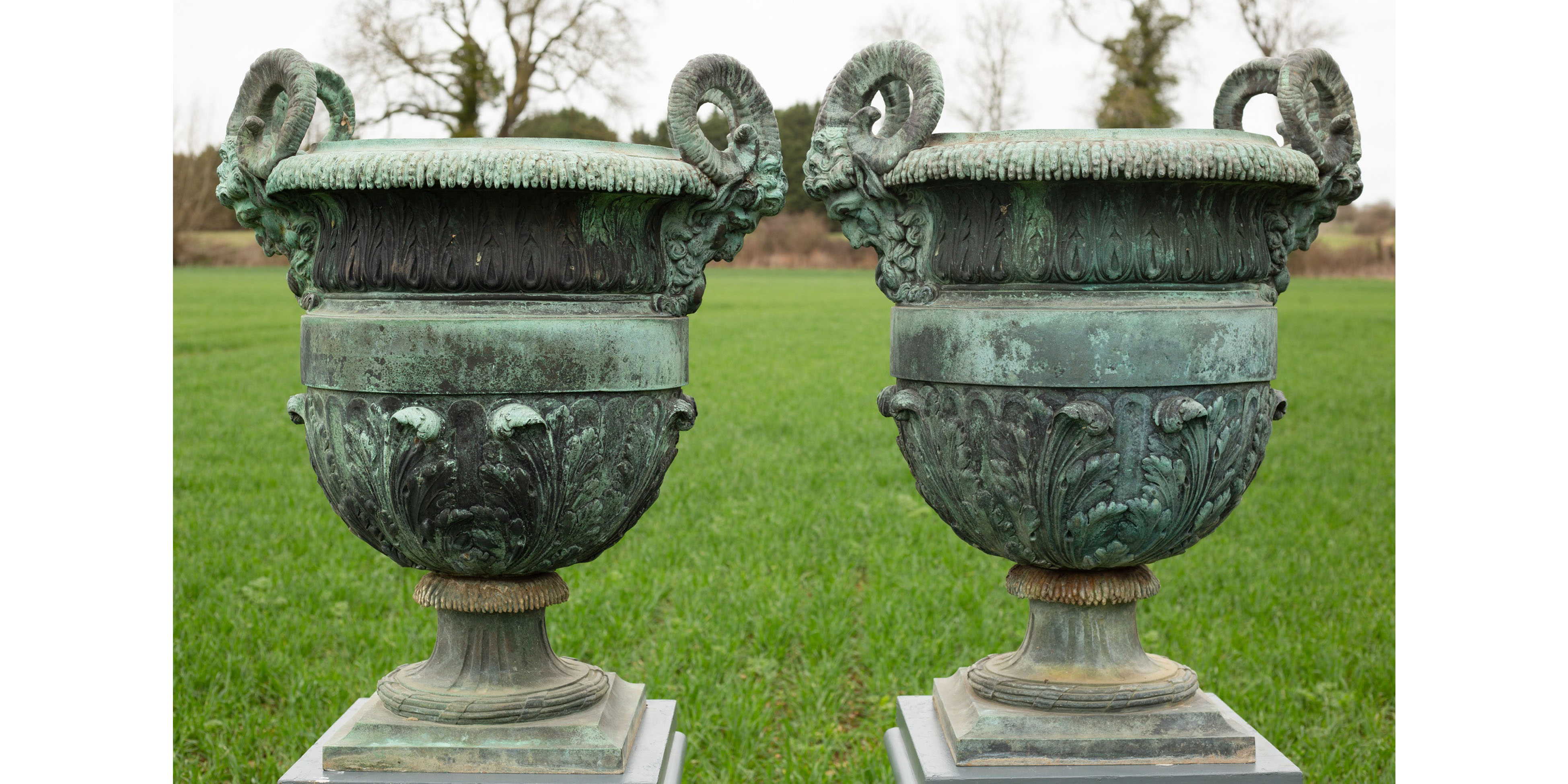 Garden Urns Designed for the Palace of Versailles Fiercely Contested at Mallams’ House & Garden Sale